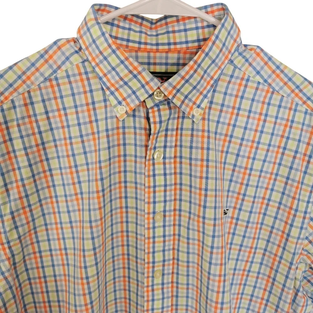 Vineyard Vines Classic Fit Button-Down Shirt Plaid Check Whale Logo Size M - Picture 3 of 10